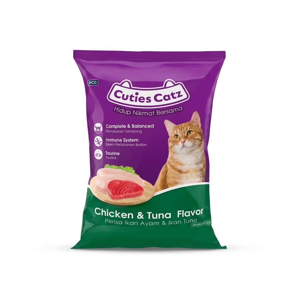 Cuties Catz Adult Dry Cat Food Chicken Tuna 350g