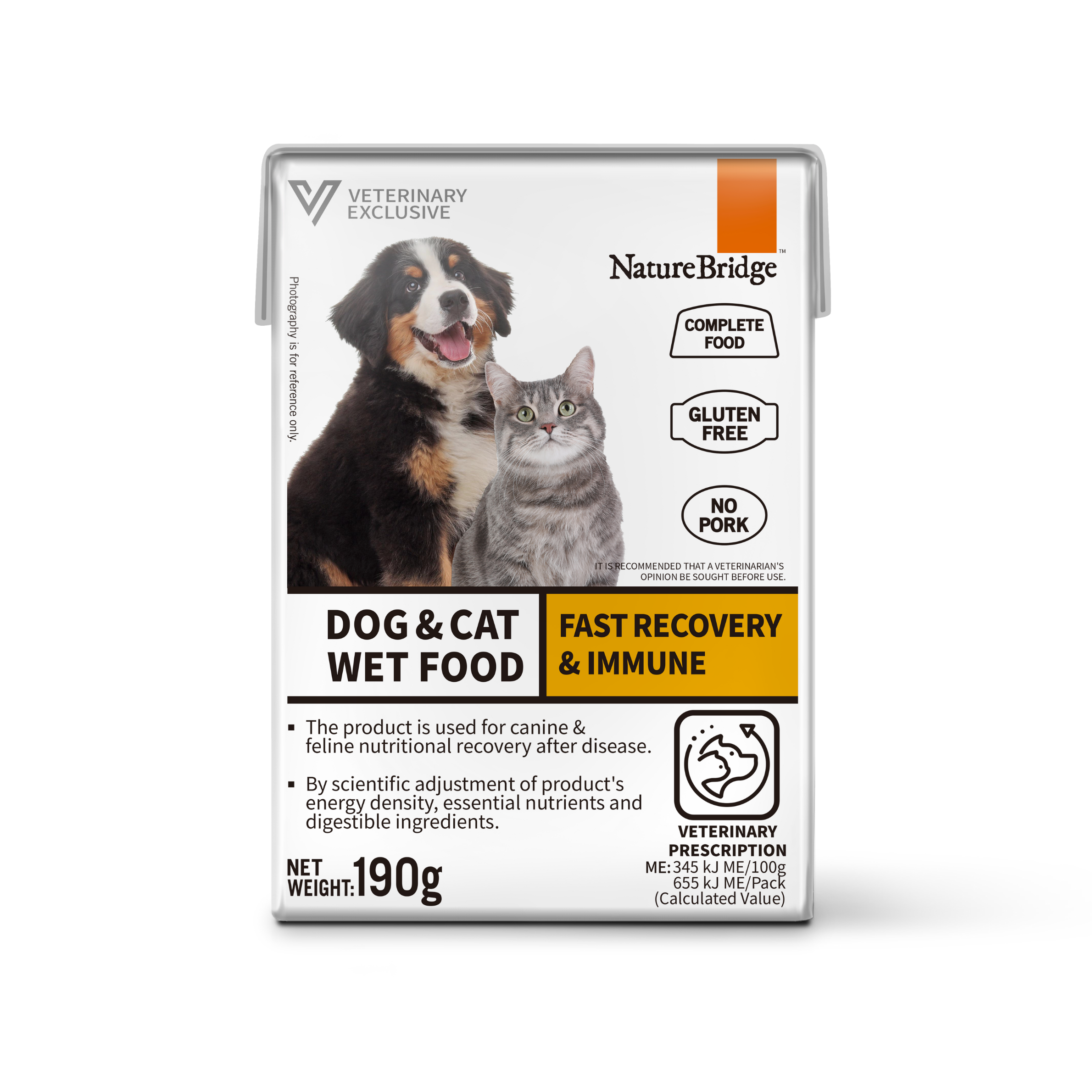 NatureBridge Veterinary Exclusive Wet Cat & Dog Food for Fast Recovery & Immune 190gm