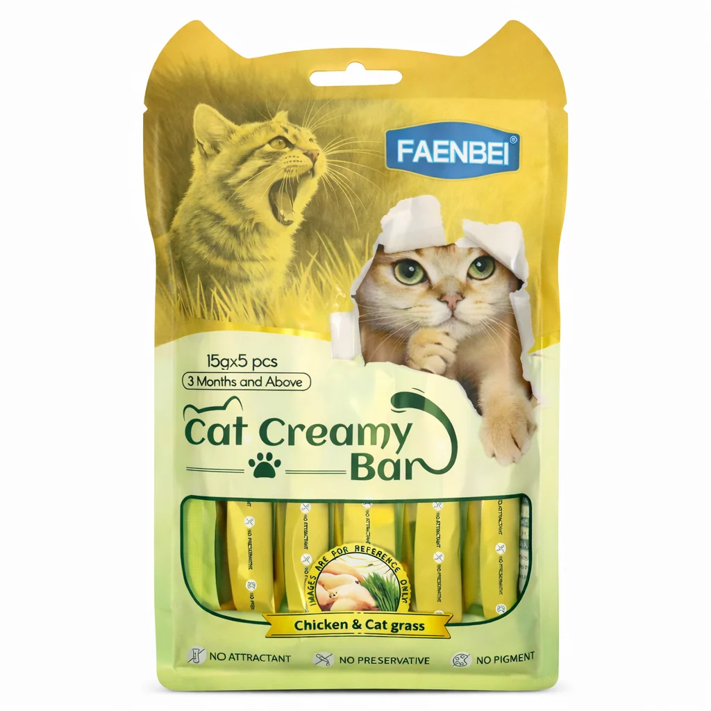 Faenbei Creamy Treat Chicken and Cat Grass