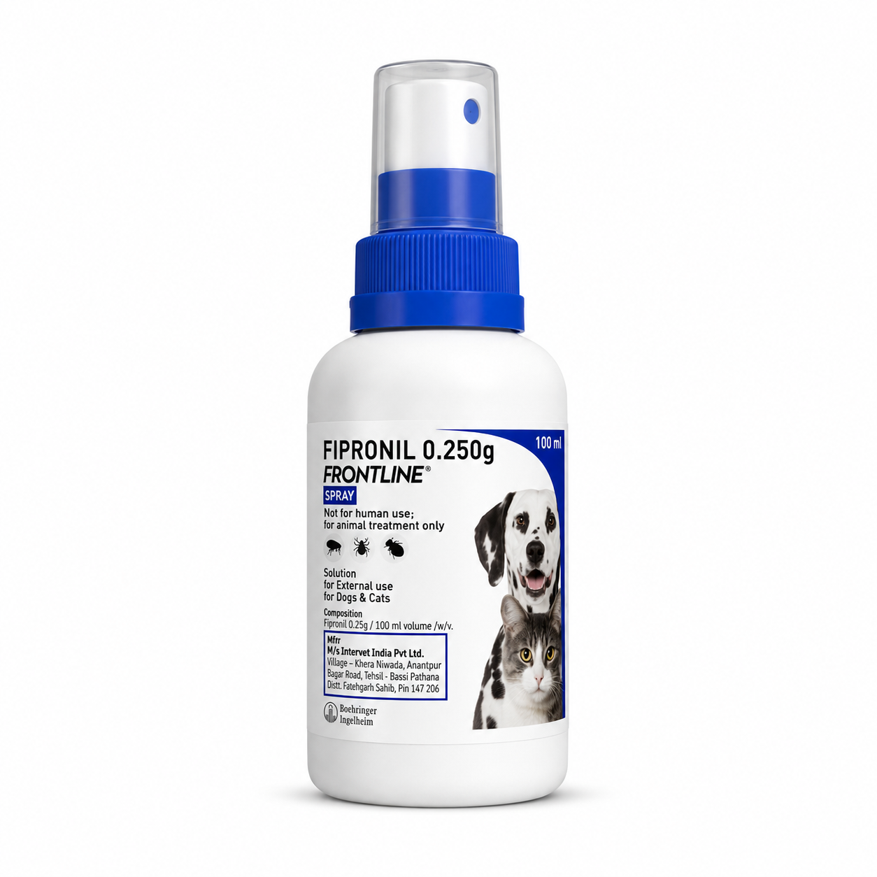 Frontline Fipronil 0.25g Spray 100ml For Dogs & Cats
