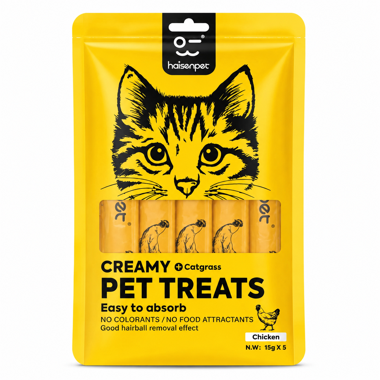 Haisenpet Creamy Cat Treat Chicken 75gm (5×15)