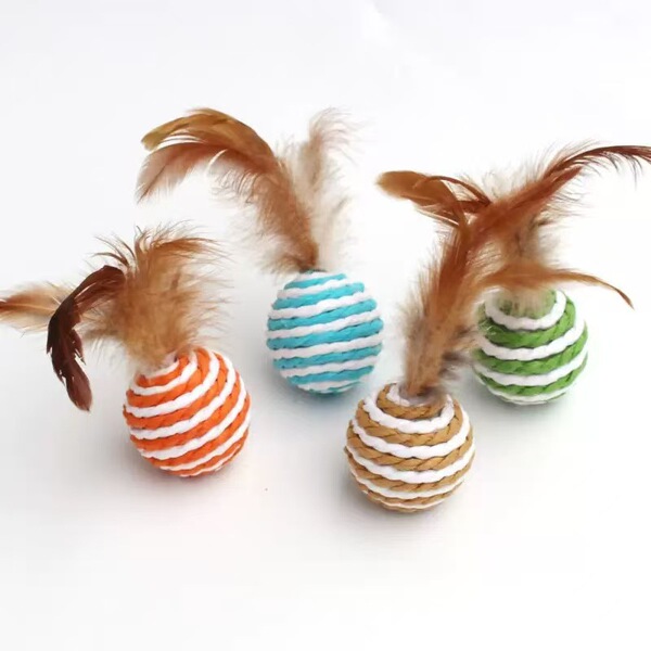 Jute Ball with Feather