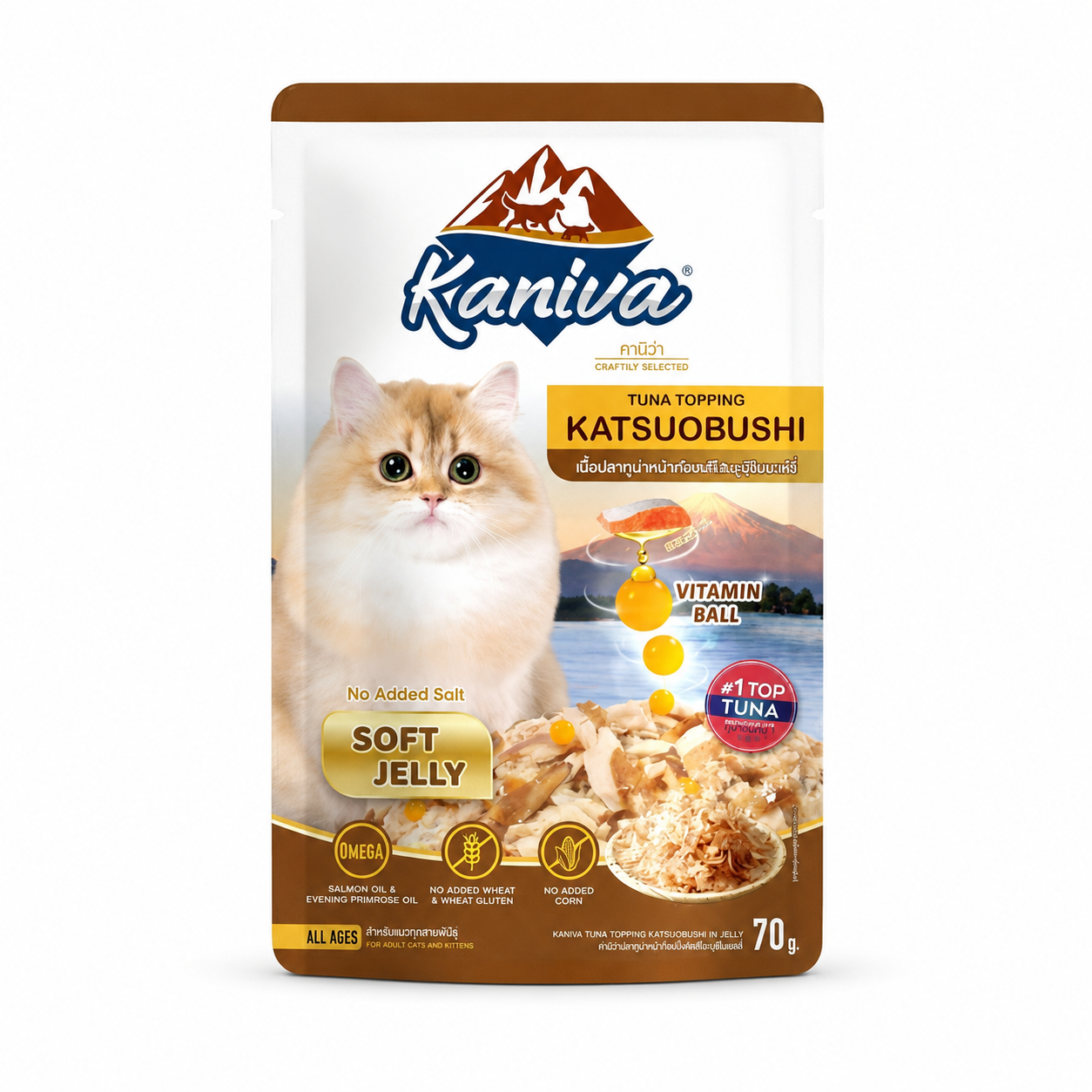 Kaniva Tuna Topping KATSUOBUSHI Soft Jelly Pouch 70g
