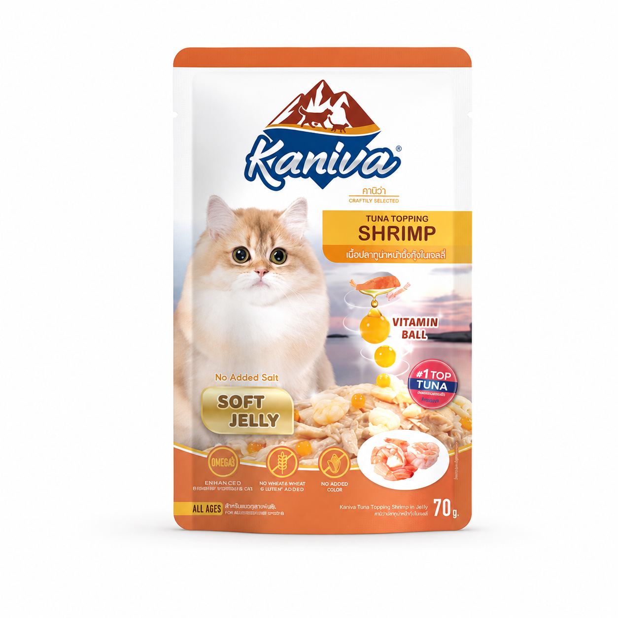 Kaniva TUNA TOPPING SHRIMP Soft Jelly Pouch 70g
