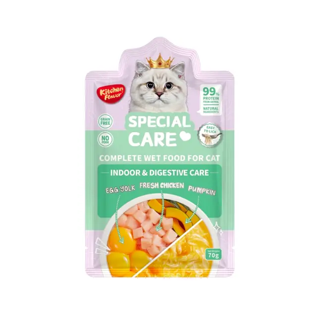 Kitchen Flavour Special Care Complete Cat Food Pouch Indoor & Digestive Care 70gm