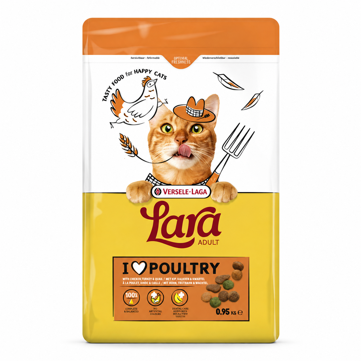 Lara Dry Cat Food Adult Poultry 950gm