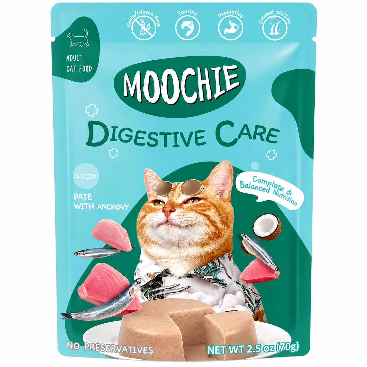 MOOCHIE WITH ANCHOVY (DIGESTIVE CARE) CAT POUCH 70GM