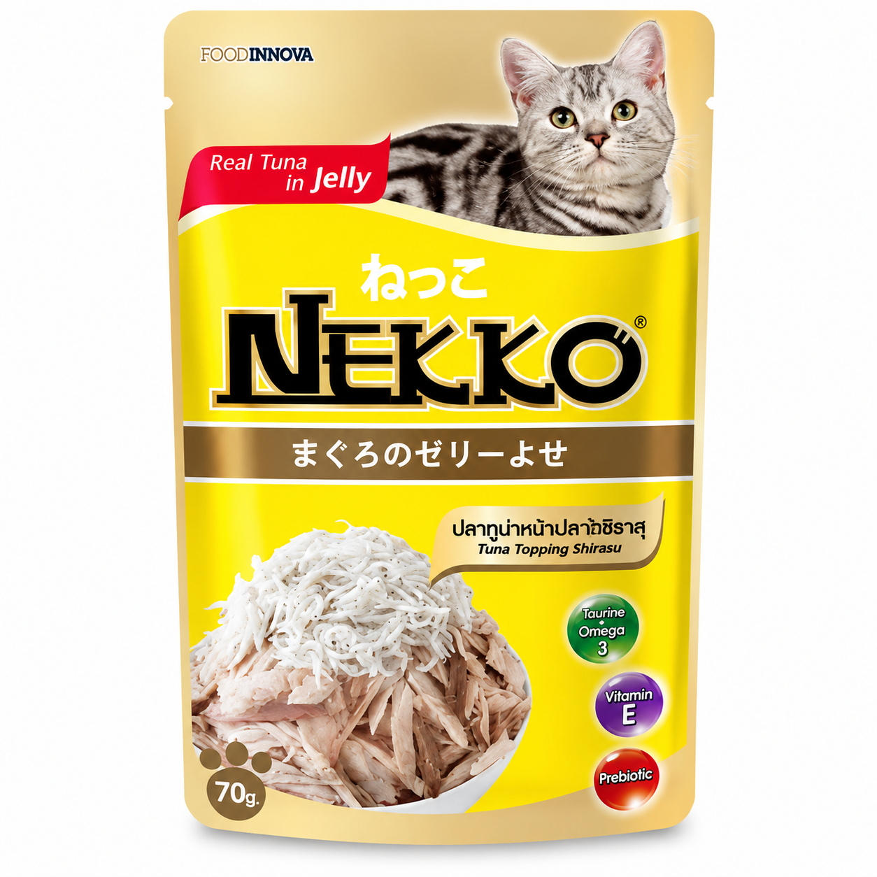 NEKKO POUCH TUNA TOPPING SHIRASU IN JELLY 70G