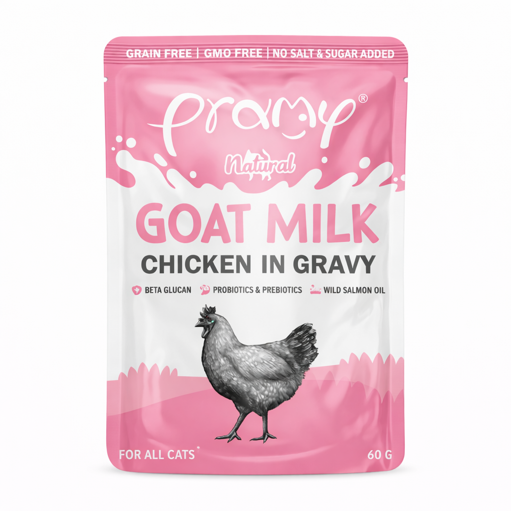Pramy Premium Goat Milk wth Chicken in Gravy 60gm