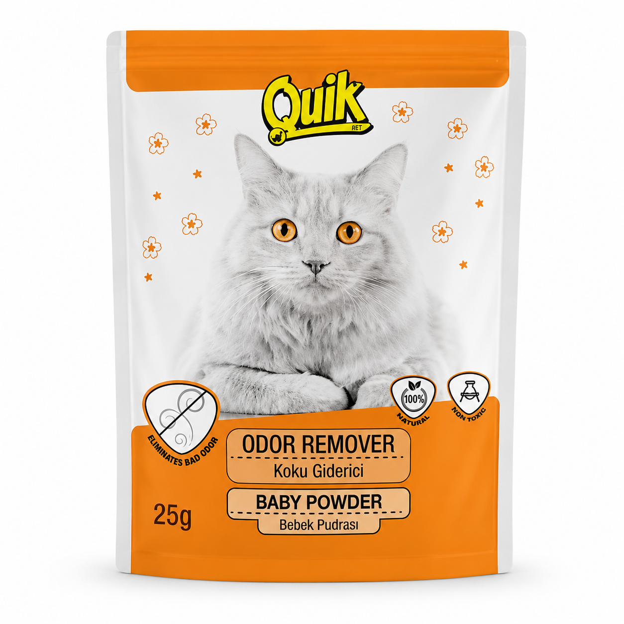 Quik Odor Remover Cat Litter Deodorizing Powder Baby Powder 25gm