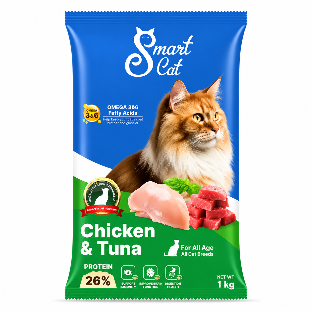 SmartCat Dry Cat Food Chicken & Tuna 1kg (All Life Stage)