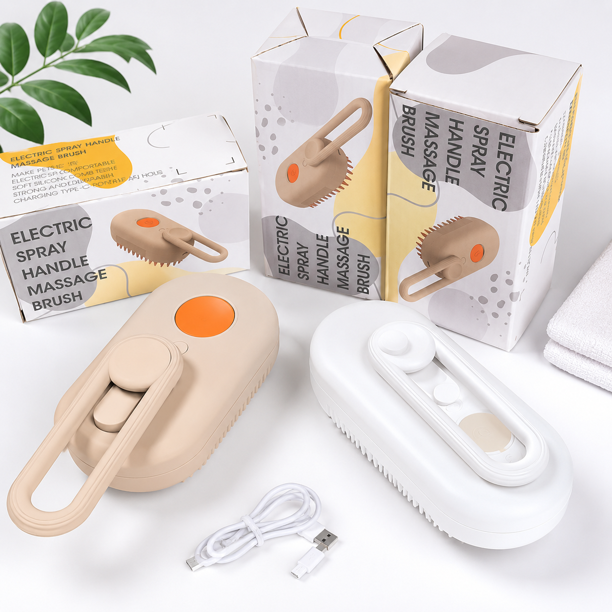 3-in-1 Electric Pet Grooming Brush for Cleaning and Removing Hair