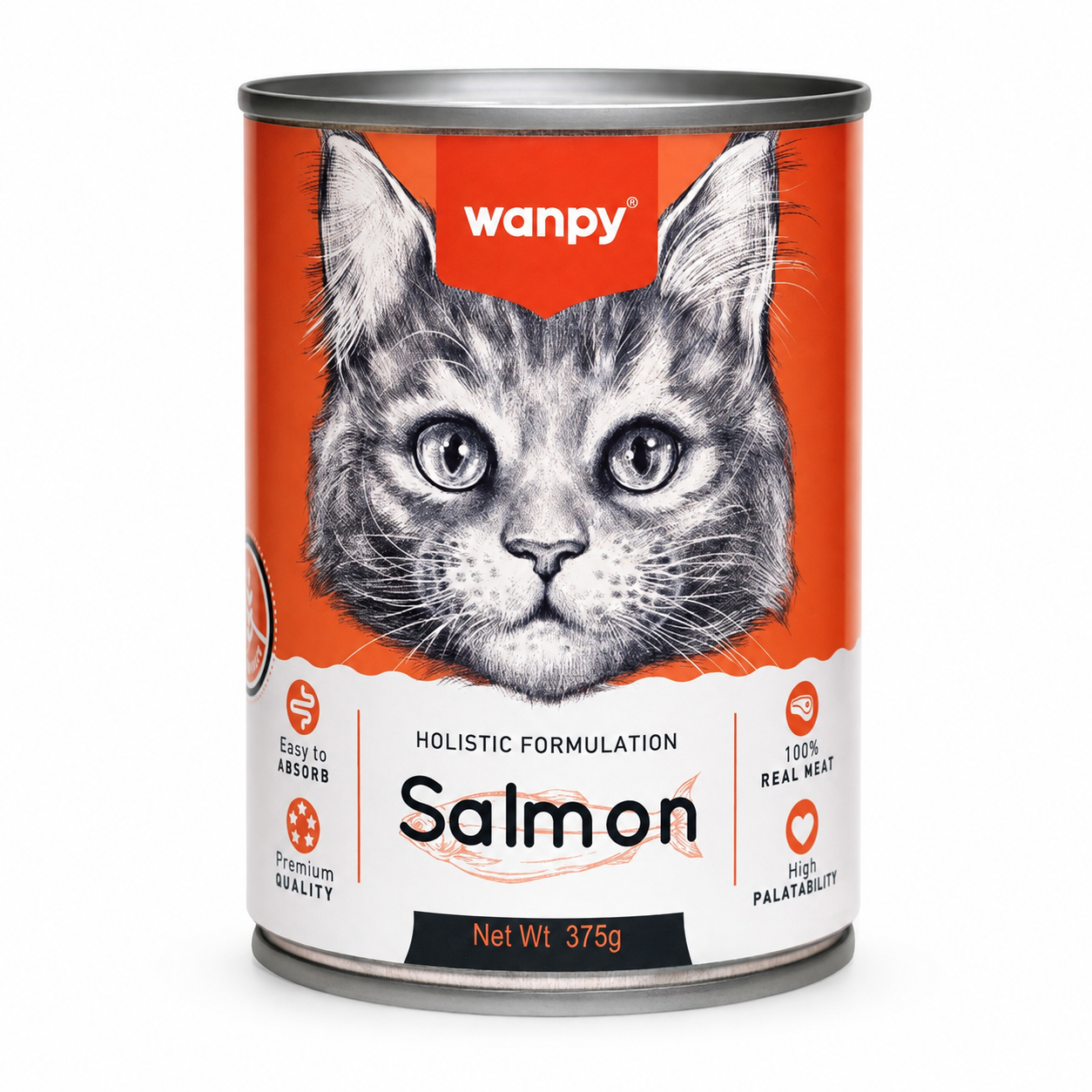 Wanpy Adult Holistic Formulation Salmon Cat Can Food 375g