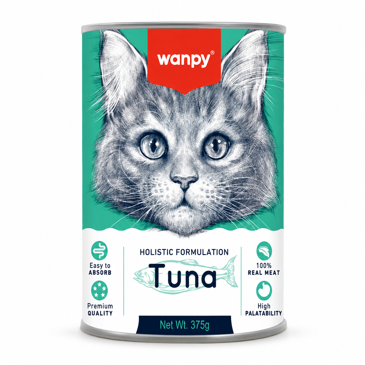 Wanpy Adult Holistic Formulation Tuna Cat Can Food 375g