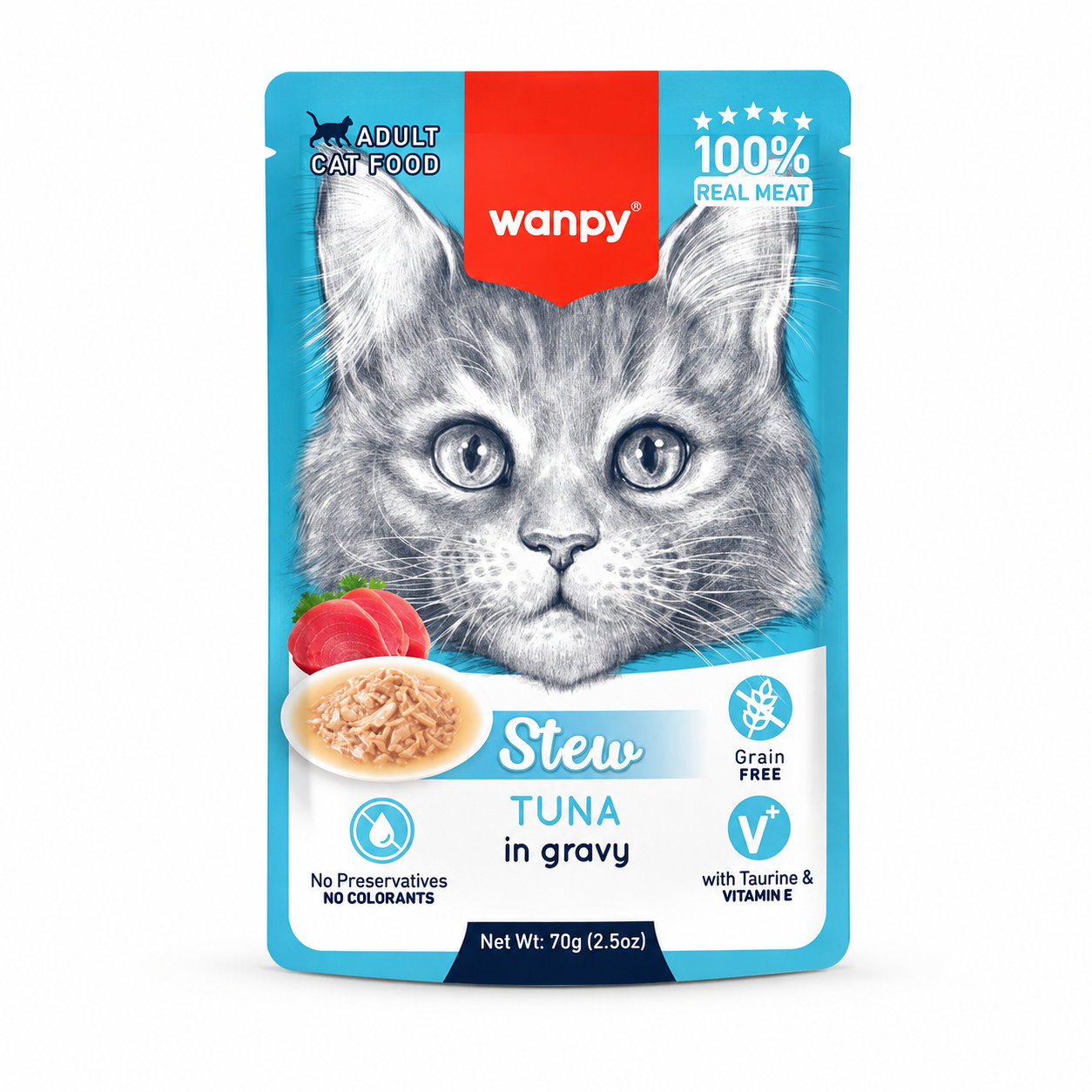 Wanpy Stew in Gravy Pouch Adult Tuna 70gm