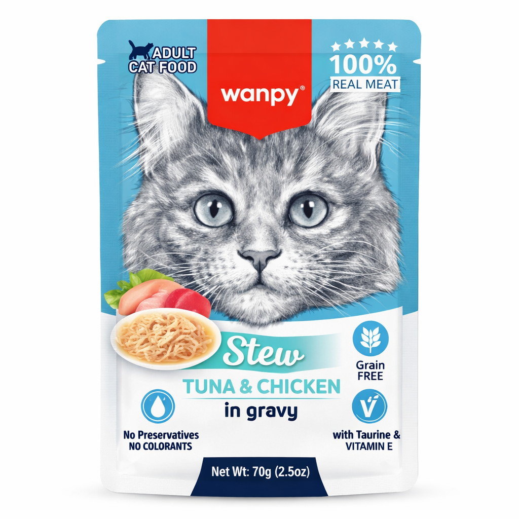 Wanpy Stew in Gravy Pouch Adult Tuna & Chicken 70gm