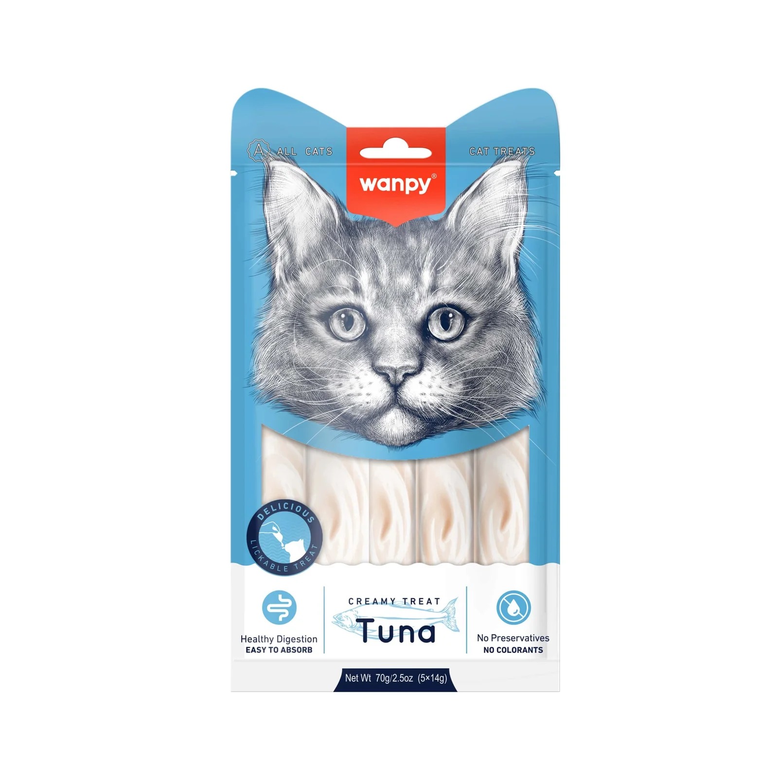 Wanpy Creamy Cat Treat Tuna 70gm (5*14)