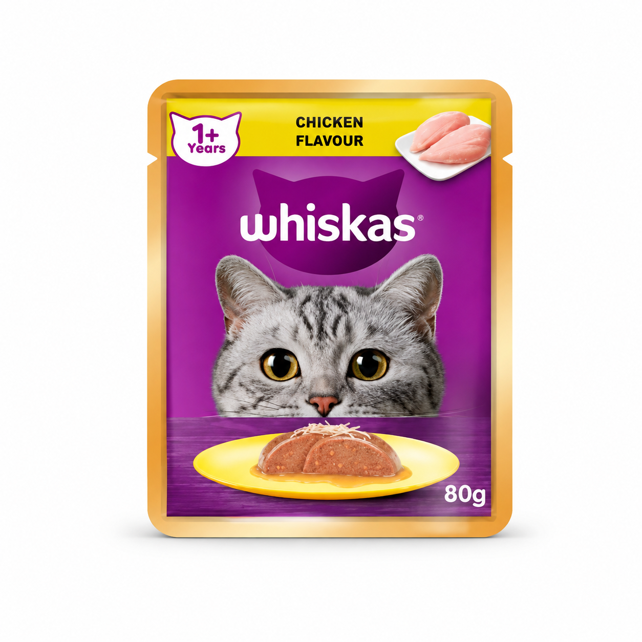 Whiskas Pouch Adult Chicken 80gm