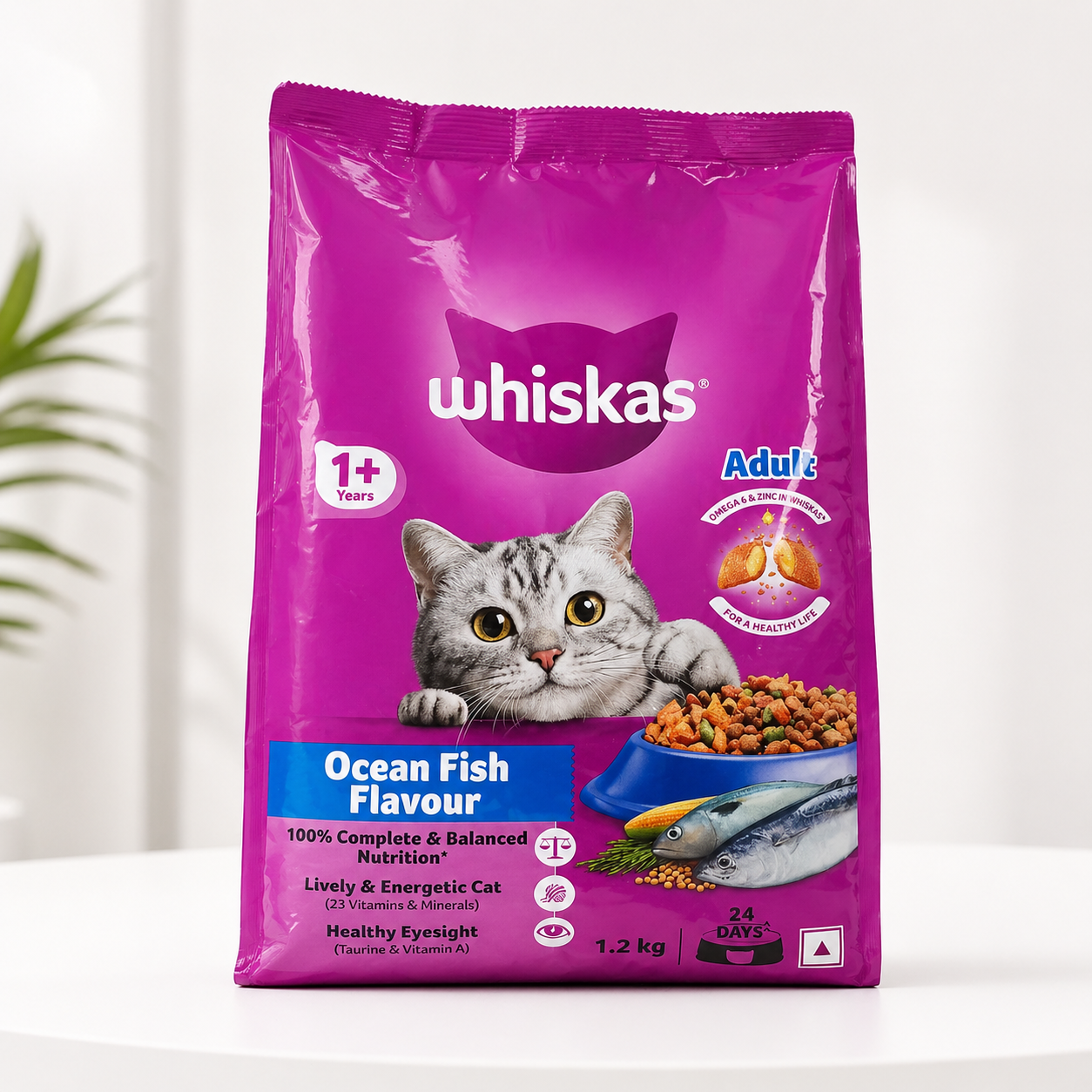 Whiskas Adult Ocean Fish Flavor Dry Food 1.2kg