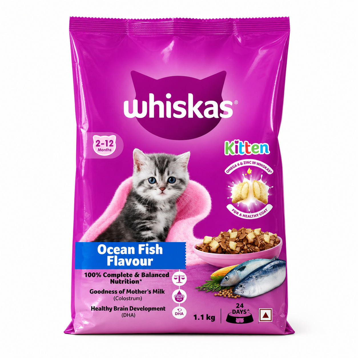 Whiskas Junior Ocean Fish Flavor with Milk Dry Food 1.1kg